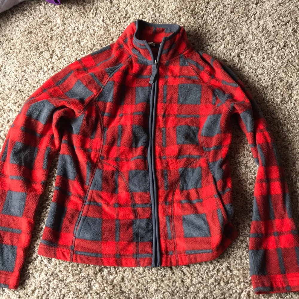 Lumberjack plaid fleece jacket